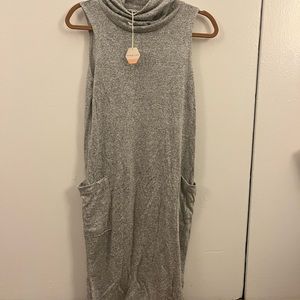 Cowl neck maternity dress with pockets